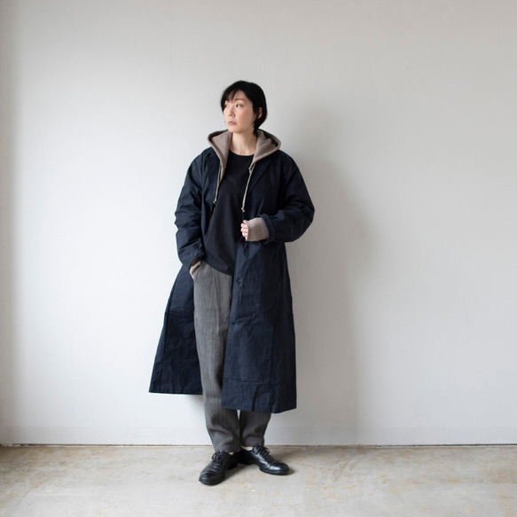 【new】yohaku 裏起毛ラグランジップパーカー ライトグレー｜unisex 3 size 襟から袖裾まで ライトグレー サイズ3着用 女性モデル身長167cm 別色グレージュ