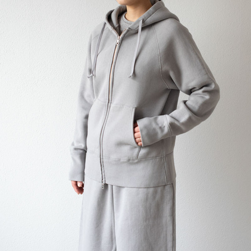 通販生活 ファッション yohaku 3 ライトグレー｜unisex 裏起毛ラグランジップパーカー トップス
