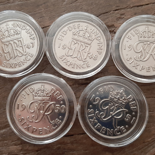 100コインセット シックスペンス イギリス ラッキー6ペンス 英国コイン本物