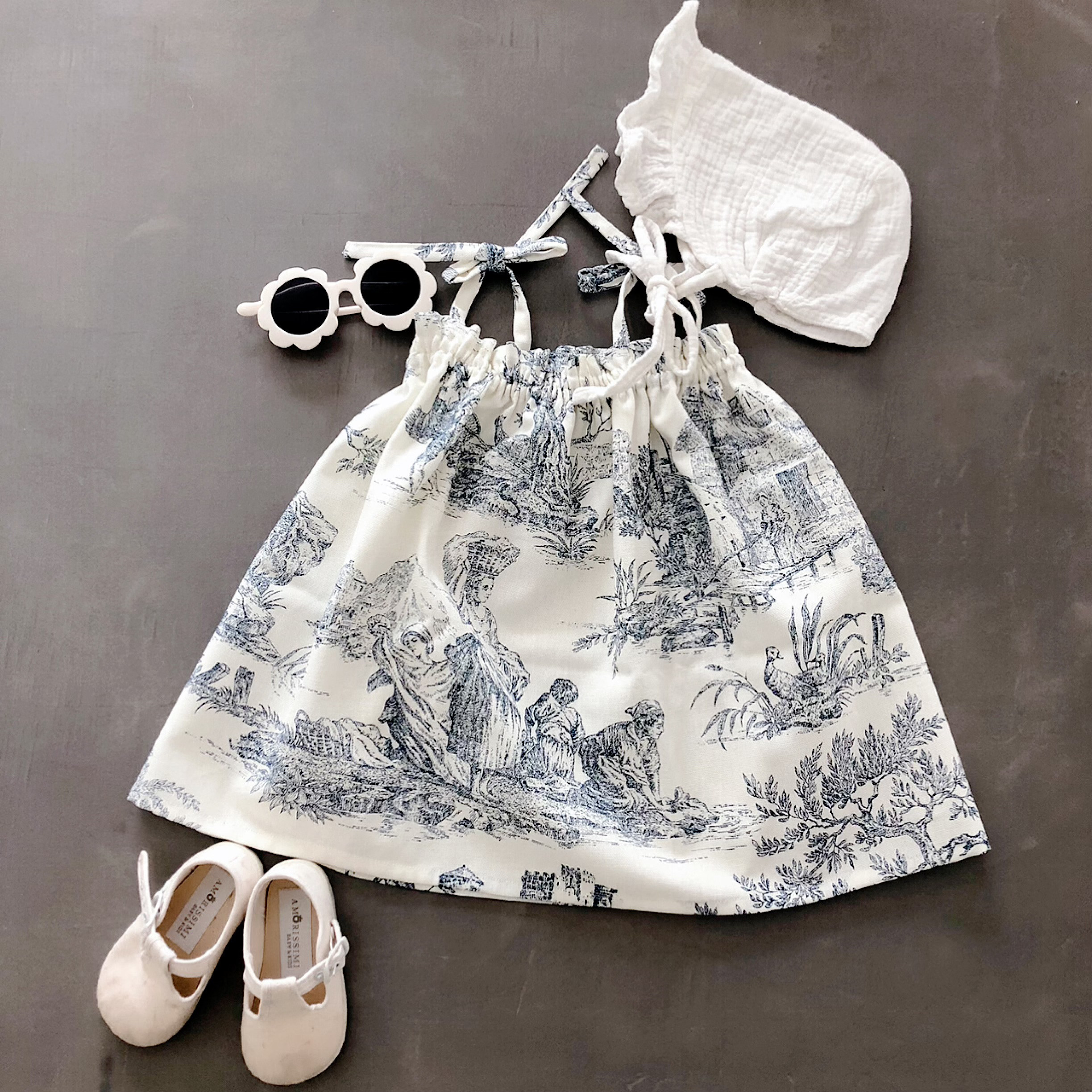 【サイズ70-80】トワルドジュイワンピース　お揃いコーデにも　フランス生地