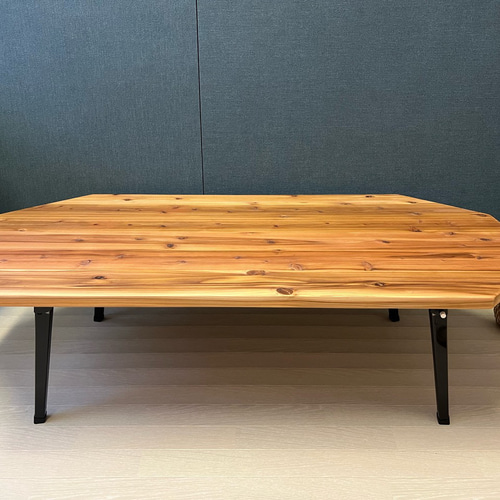 送料無料】 ローテーブル 長方形 8角 120cm 60cm 杉 折りたたみ