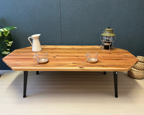 【オーダー】 ローテーブル 長方形 140cm 80cm 杉 折畳み脚 木組 角 オーダー】 ローテーブル 長方形 140cm 80cm 杉 折畳み脚 木組