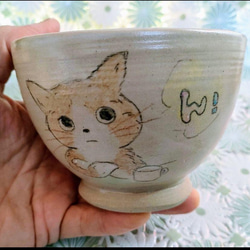 R5092  カワイイ猫ちゃん茶碗 6枚目の画像