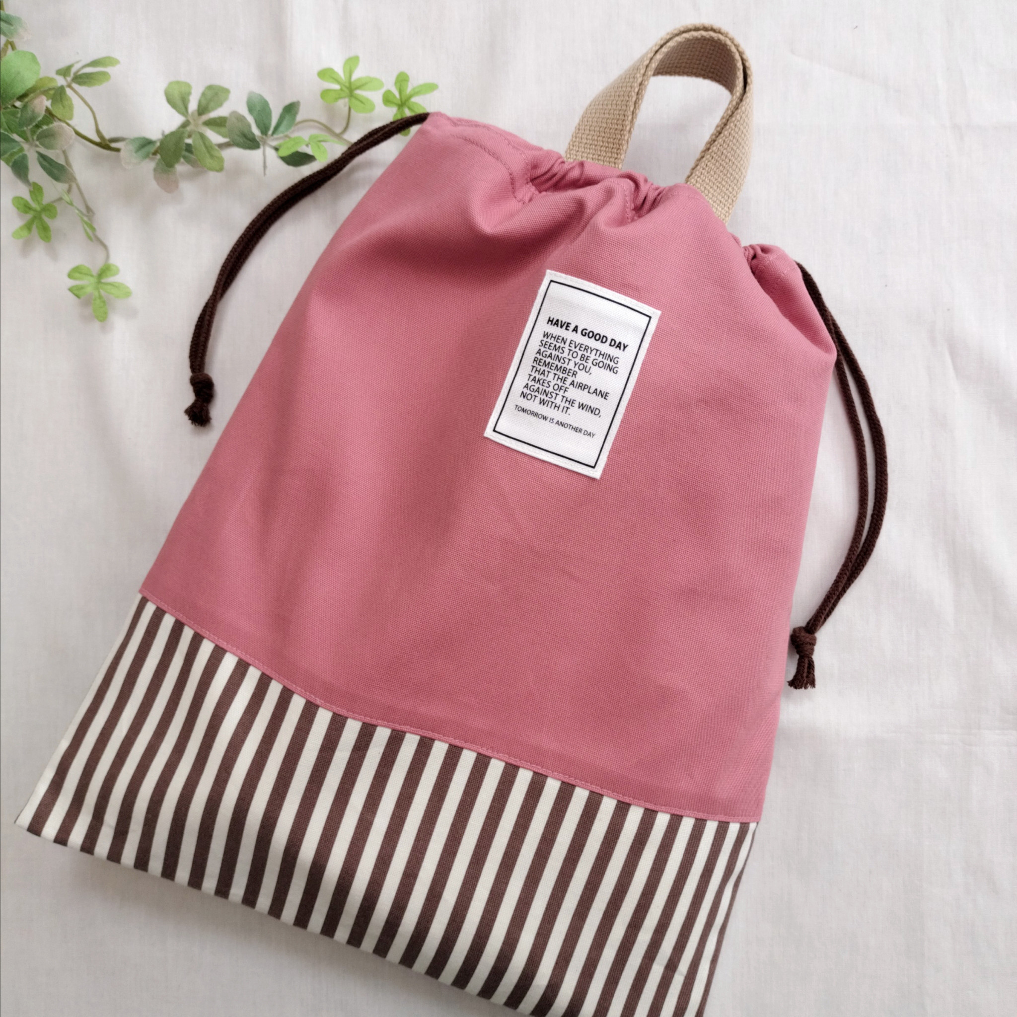 くま さくらんぼ 体操服袋 お着替え袋 巾着袋 ハンドメイド 入園 入学  