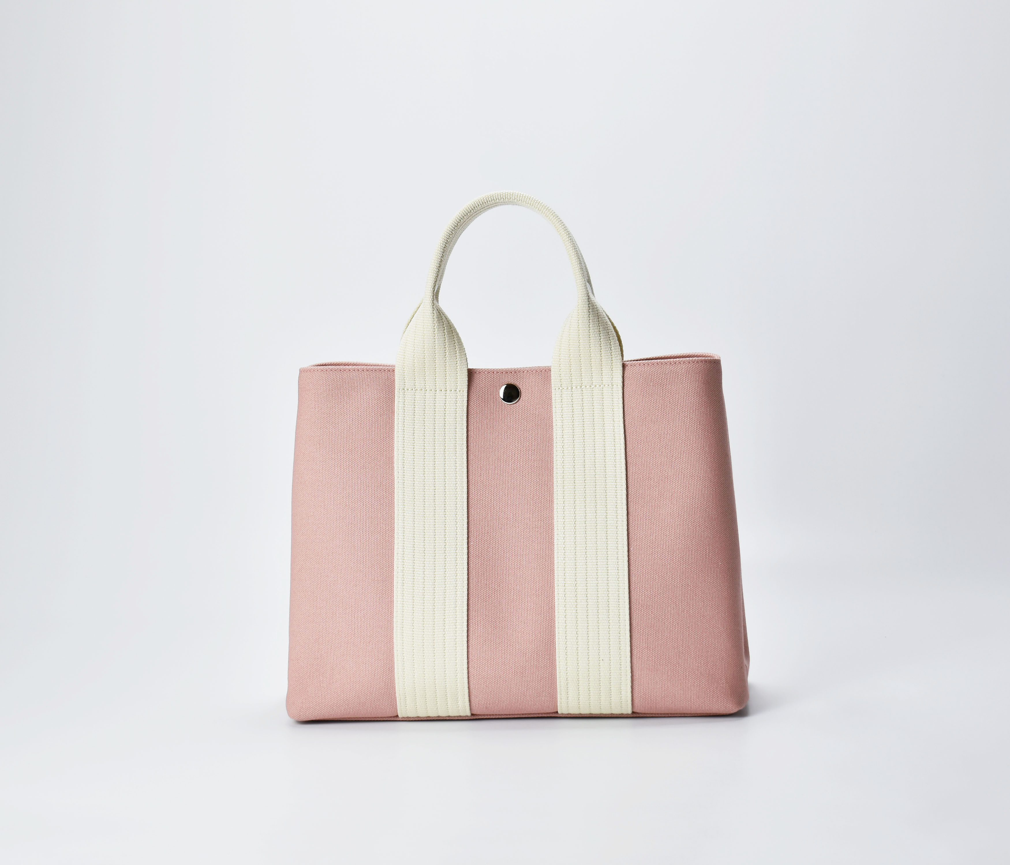 【受注製作】帆布トートＭ（ピンク×アイボリー）