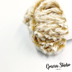 ふわふわファーヤーン　50g　約30m　14キャメルミックス1 2枚目の画像