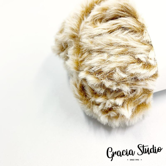 ふわふわファーヤーン　50g　約30m　14キャメルミックス1 2枚目の画像