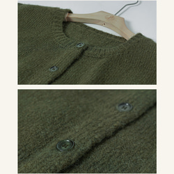 モヘア混紡セーター　ウール混紡セーター　ニットカーディガン　グリーン　S-Mサイズ　S198　 18枚目の画像