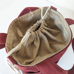 ２way・バケツ型ポシェット＆トートバッグ・帆布（ブリックレッド） 3枚目の画像