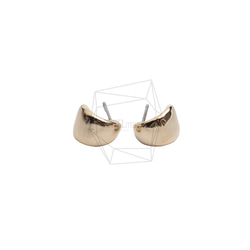 ERG-2603-G [2 件] 圓形耳環，圓形耳柱/7.2mm x 10.4mm 第1張的照片