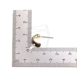 ERG-2603-G [2 件] 圓形耳環，圓形耳柱/7.2mm x 10.4mm 第5張的照片