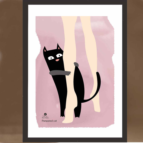 甘えん坊 ネコ イラスト ポスター A4 A3 A2 A1 アートポスター アート