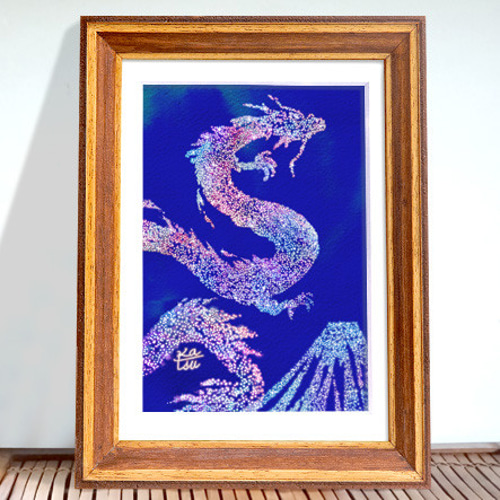 昇り龍」イルミネーション 富士山 辰年 イラスト イラスト kura-katsu