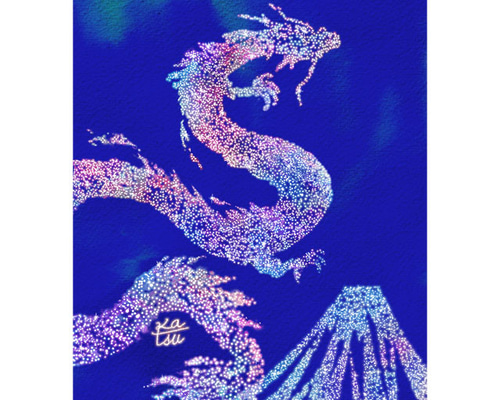 昇り龍」イルミネーション 富士山 辰年 イラスト イラスト kura-katsu