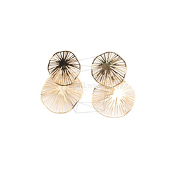 ERG-2605-G【2個入り】リンクサークルピアス/Linked Circle Earrings Post Earr 1枚目の画像