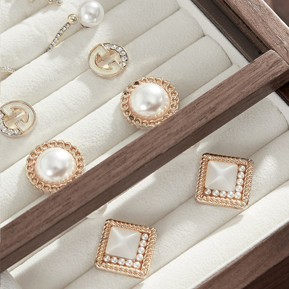 木製３段　可視化するのアクセサリーボックス　引き出し付きのジュエリー収納什器　女性好きな宝石箱　小物入れ 