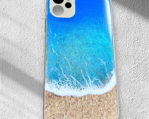 受注制作】コルクiPhoneケース スマホケース 海レジン iPhoneケース
