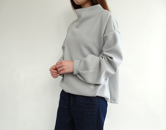 新款配色 / 雙層透氣高領套頭衫 <淺藍色> 第2張的照片