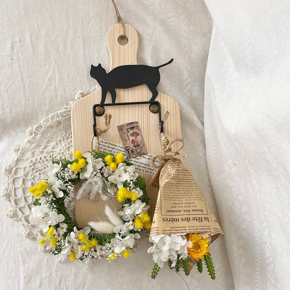 アイアンフック付きボードアレンジ2 ドライフラワー hanayumo 通販  