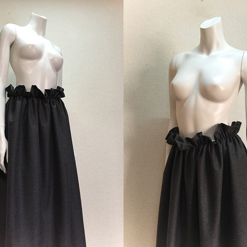 1点もの・デザイン画付き】ハイウエストシャーリングゆったりロング  