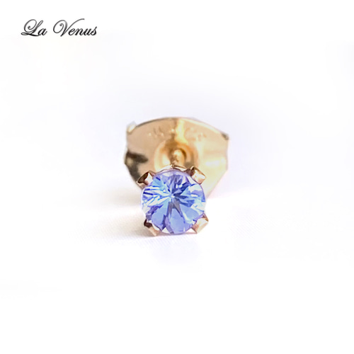 14kgf12月誕生石タンザナイトタンブルピアスvegagift