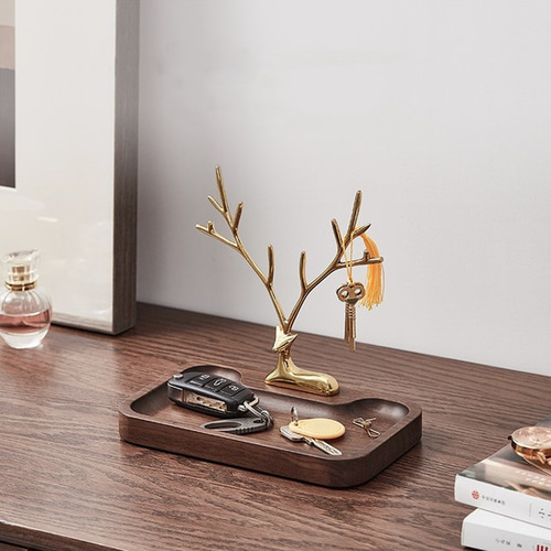 木製インテリアトレイ　小物置き コイントレー 小物入れ 木製 サウォウッド製 ラウンド 丸形 径