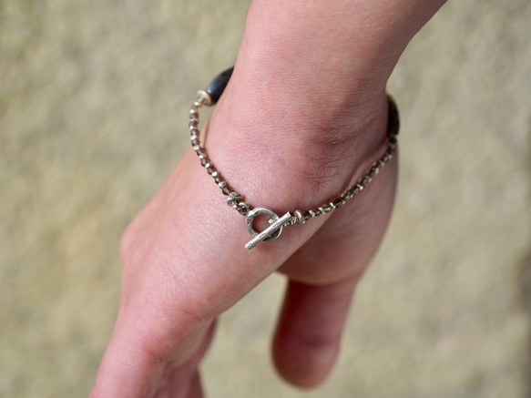 -Ruby in zoisite- smoky quartz・silver bracelet 9枚目の画像