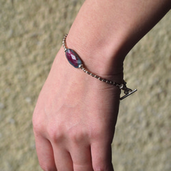 -Ruby in zoisite- smoky quartz・silver bracelet 7枚目の画像