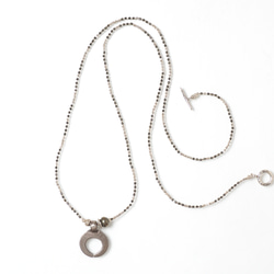 Old silver charm 'silver・pyrite' long necklace 7枚目の画像