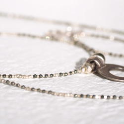 Old silver charm 'silver・pyrite' long necklace 5枚目の画像