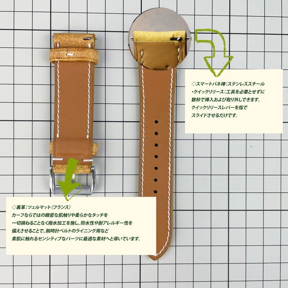 時計ベルト革 本革　革ベルト　JLCハンドメイド　ブラック クロコ竹腑柄   Crocodile 時計ベルト 時計バンド 10枚目の画像