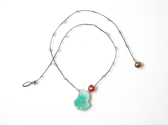 -Sleeping_beauty turquoise・Tibetan andesine- braid pendant 6枚目の画像