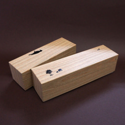 木目の長箱(2個セット) 1枚目の画像