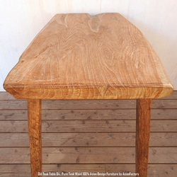 オールドチーク カウンターテーブル 幅94cm × 奥行59cm × 高さ77cm 無垢材 テーブル ダイニングテーブル 13枚目の画像
