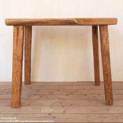 オールドチーク カウンターテーブル 幅94cm × 奥行59cm × 高さ77cm 無垢材 テーブル ダイニングテーブル 8枚目の画像