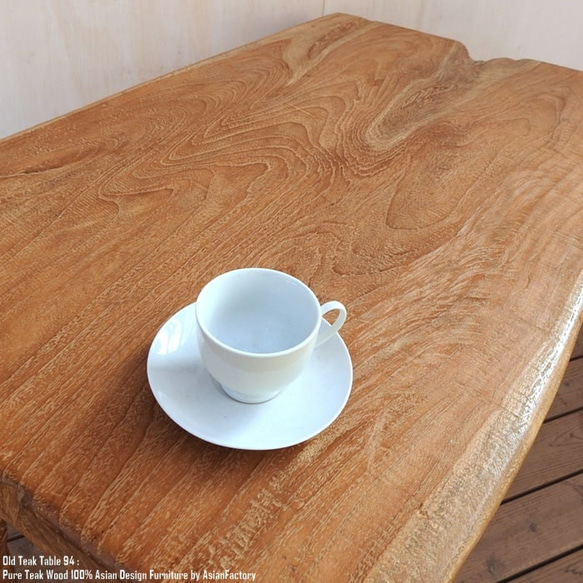 オールドチーク カウンターテーブル 幅94cm × 奥行59cm × 高さ77cm 無垢材 テーブル ダイニングテーブル 4枚目の画像