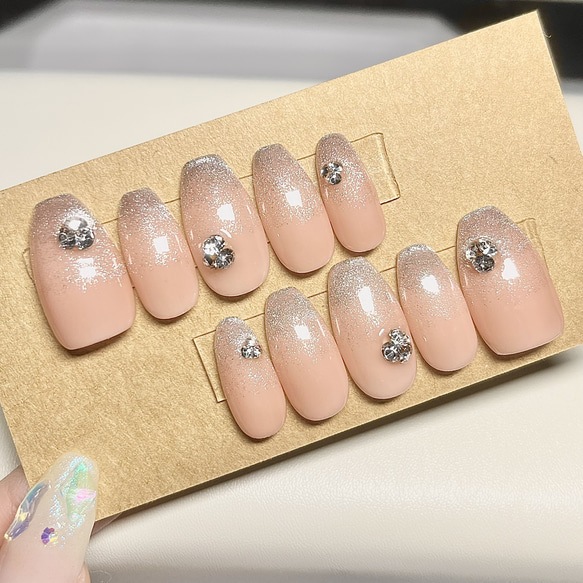 ネイルチップワンホン量産型蝶々グラデ結婚式お呼ばれ