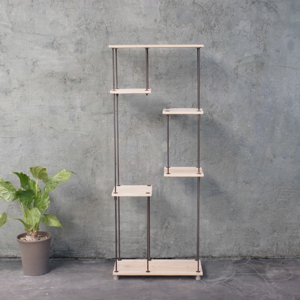 SALE10%off【即納＆送料無料】wood iron shelf 1190*450*225〈ナチュラル色〉 2枚目の画像