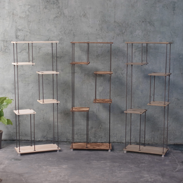 SALE10%off【即納＆送料無料】wood iron shelf 1190*450*225〈ナチュラル色〉 5枚目の画像