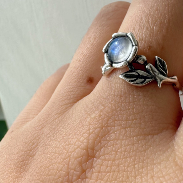 已售出 藍月光石 s925純銀戒指 復古 第18張的照片