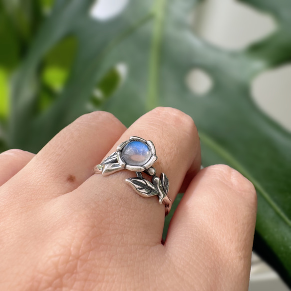 已售出 藍月光石 s925純銀戒指 復古 第12張的照片