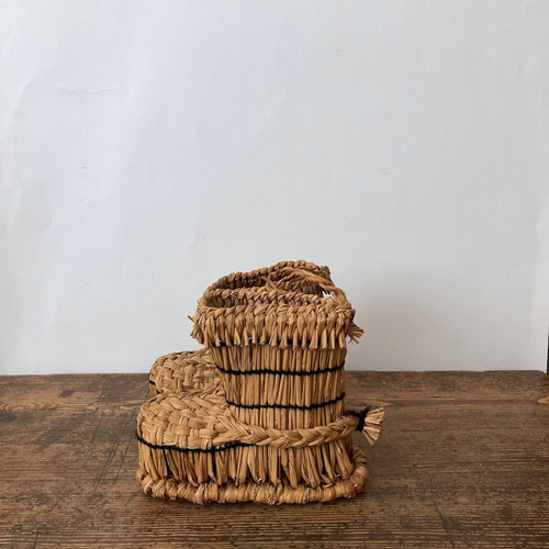 SALE 民藝わらの草履オブジェ くつのオブジェ アート 藁の
