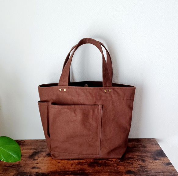 りっちゃん︎ ８号帆布トートバッグ横型☆M037D M038D☆ハンドメイド りっちゃん︎ 8号帆布トートバッグ横型☆M037D M038D