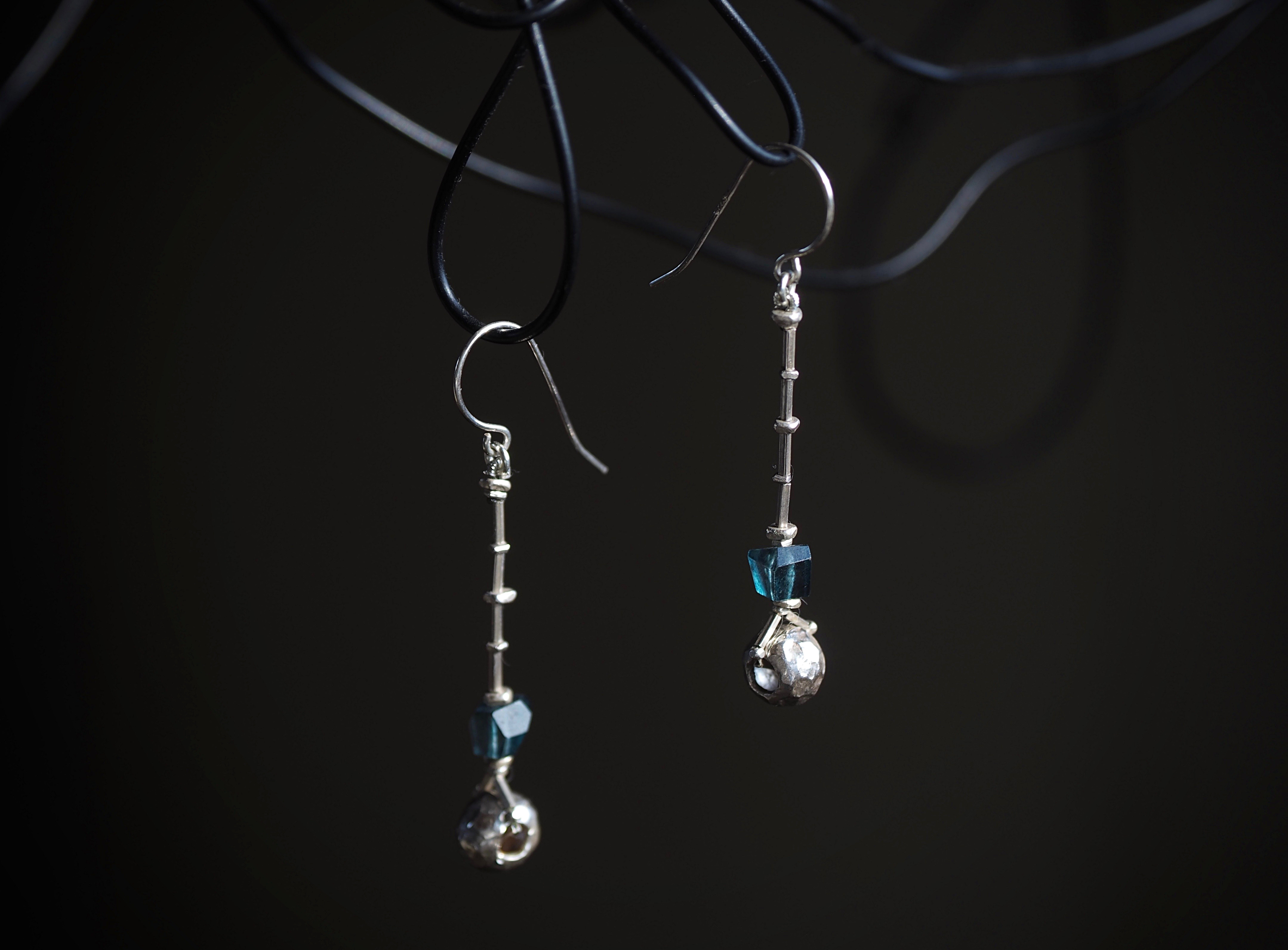 -Silver・Topaz- long pierce