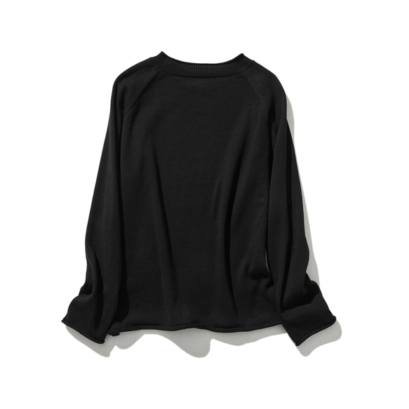 ★新色★年中愛用！超人気コットンニットシリーズ　シンプルなのにお洒落、私の定番ニット　ブラック　 230214-6 6枚目の画像