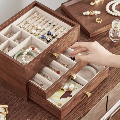 ハンドメイド木工 三段引き出し 職人手作り 3段 引き出し風 書類収納ケース 小物入れ 木製 ミニ