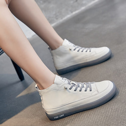 秋冬の新しい女性靴真皮牛皮牛筋ゼリー底の白い靴 2カラー  W110 12枚目の画像