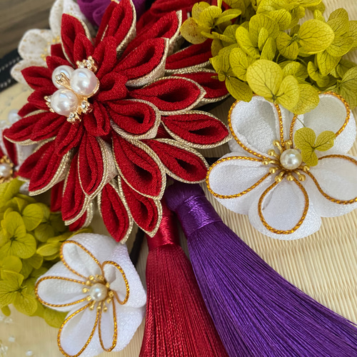 つまみ細工髪飾り 成人式 卒業式 結婚式 和装 ヘッドドレス