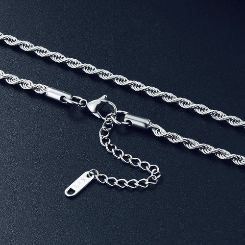 ❤️ステンレスネックレス ちぎれにくい ロープチェーン 18Kgf 約45cm+