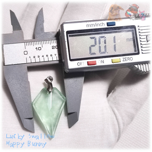 高透明 グリーンフローライト ダイソー産 ペンダント ネックレス No